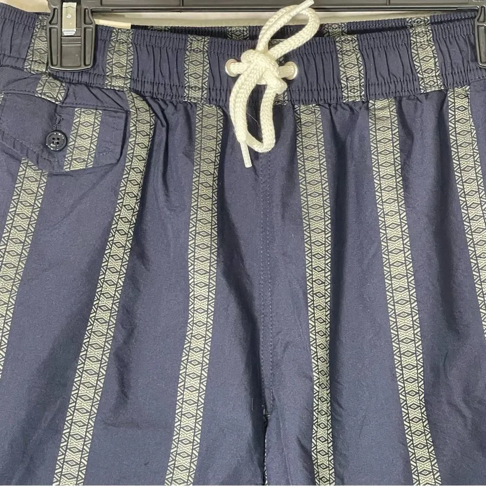 J Crew NWT Men’s 6” Swim Trunk Size Small Cotton Nylon Blend in Dobby Stripe